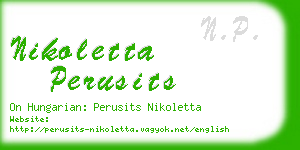 nikoletta perusits business card